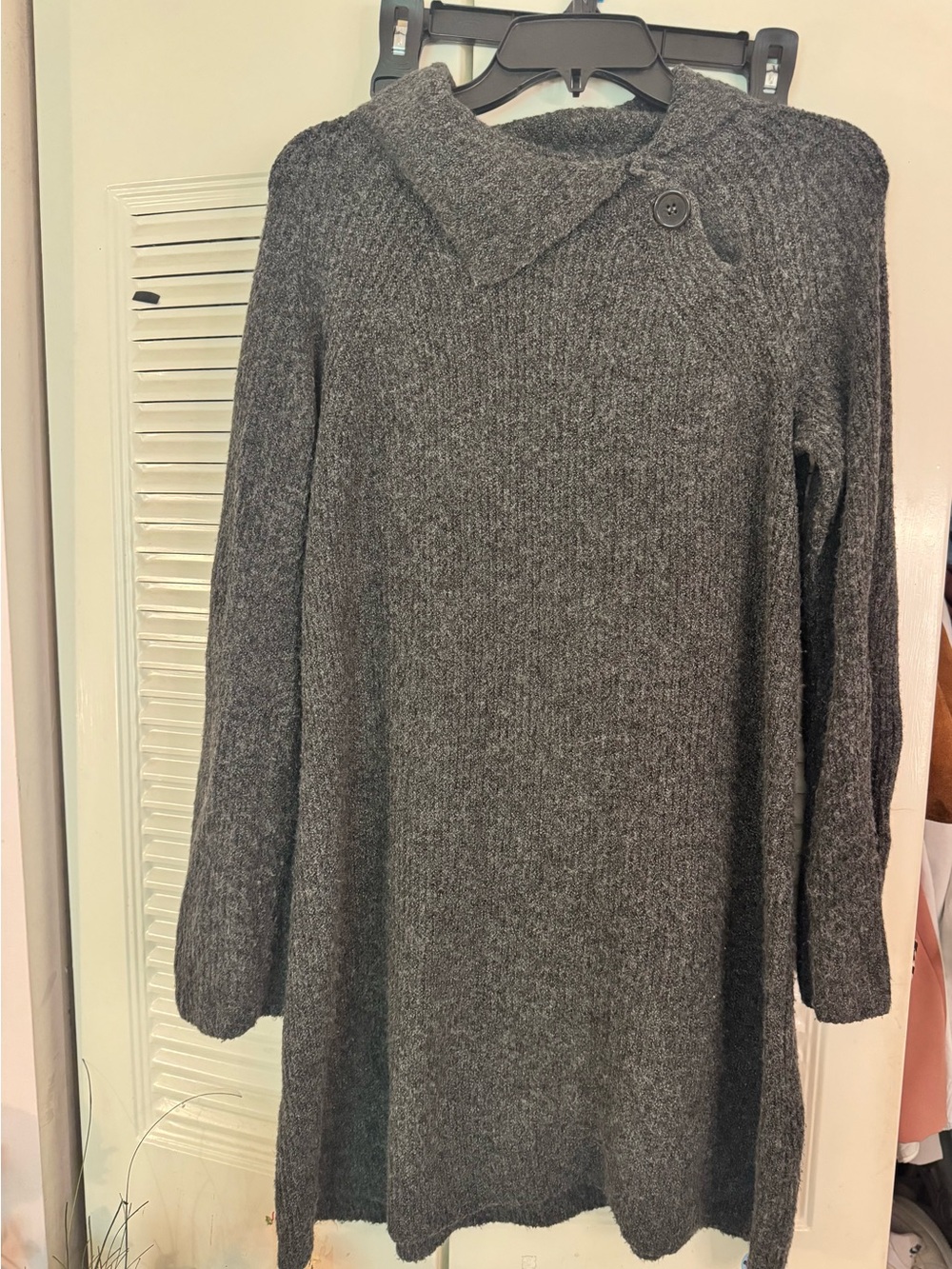 Max Studio Charcoal Gray Cowl Neck Sweater Tunic